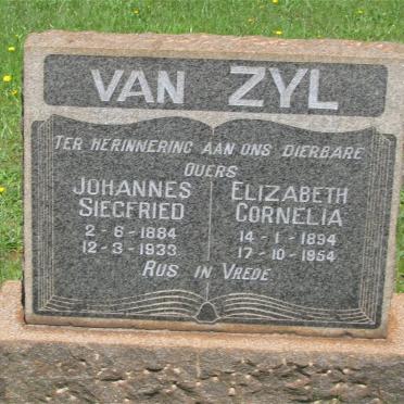 ZYL Johannes Siegfried, van 1884-1933 &amp; Elizabeth Cornelia 1894-1954