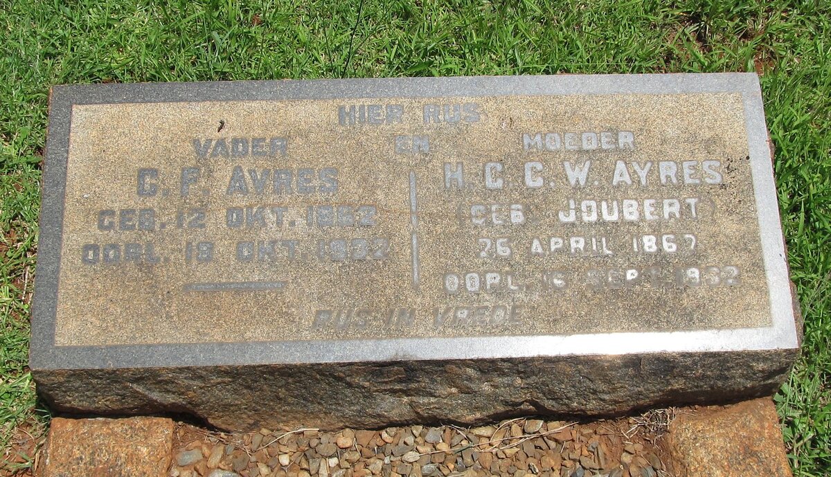 AYRES C.F. 1862-1932 &amp; H.C.C.W. JOUBERT 1867-1932
