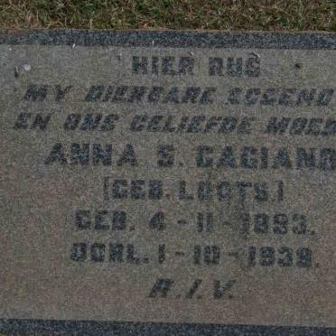 GAGIANO Anna S. nee LOOTS 1893-1939
