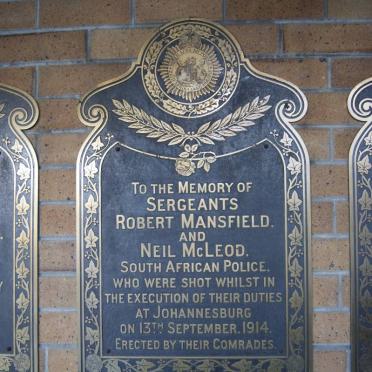 Gauteng, JOHANNESBURG, Fordsburg, Johannesburg Central Police station memorials