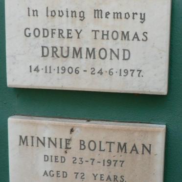 DRUMMOND Godfrey Thomas 1906-1977 :: BOLTMAN Minnie -1977