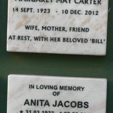 CARTER Margaret May 1923-2012 :: JACOBS Anita 1933-2013