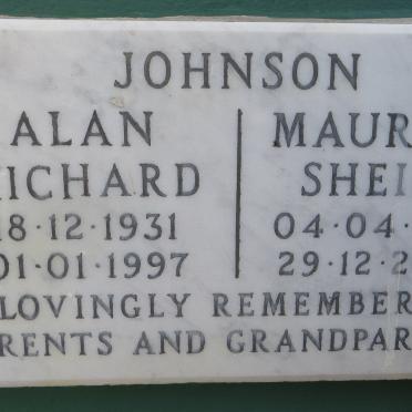 JOHSON Alan Richard 1931-1997 &amp; Maureen Sheila 1933-2002