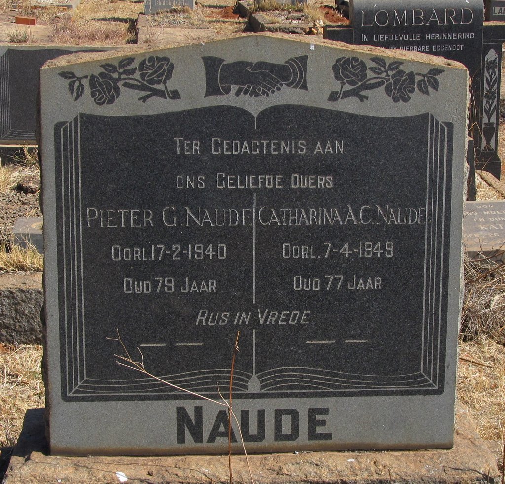 NAUDE Pieter G. -1940 & Catharina A.C. -1949