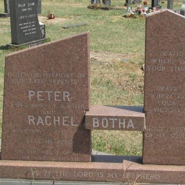 BOTHA Peter 1899-1970 &amp; Rachel 1906-1984