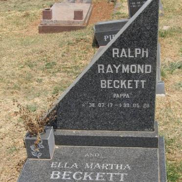 BECKETT Ralph Raymond 1938-1993 &amp; Ella Martha 1936-2005