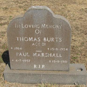 BURTS Thomas 1864-1954 :: MARSHALL Paul 1957-1981