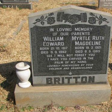 BRITTON William Edward 1917-1982 &amp; Myrtle Ruth Magdeline 1921-1965