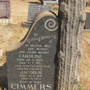 CIMMERS Jacobus 1891-1964 &amp; Caroline 1889-1961
