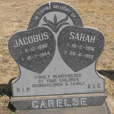 CARELSE Jacobus 1890-1944 &amp; Sarah 1906-1993