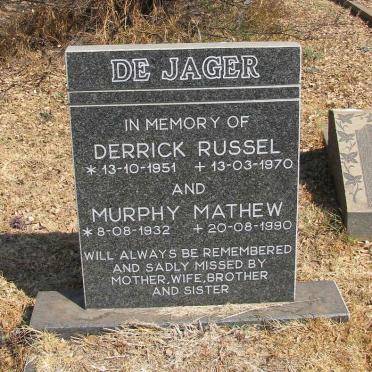JAGER Derrick Russel, de 1951-1970 :: DE JAGER Murphy Matthew 1932-1990