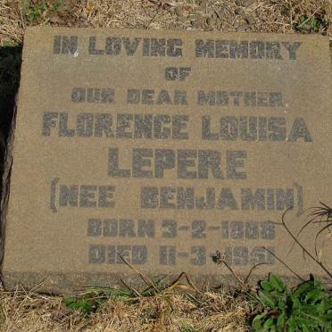 LEPERE Florence Louisa nee BENJAMIN 1888-1951
