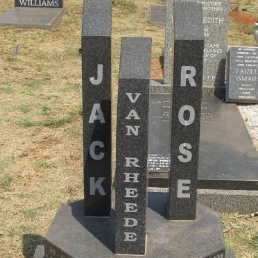 RHEEDE Jack, van 1920-1984 &amp; Rose 1936-2007