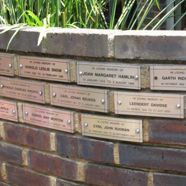 Gauteng, JOHANNESBURG, Northcliff,  Northcliff Union Church, Memorial Wall