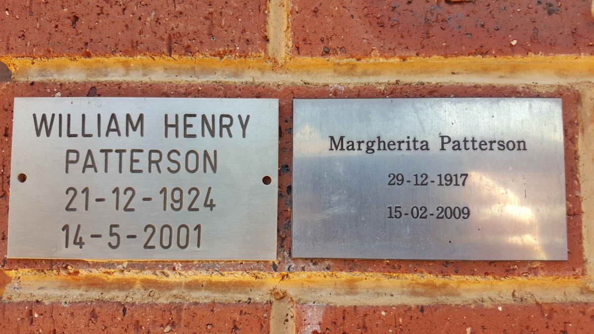 PATTERSON William Henry 1924-2001 & Margherita 1917-2009