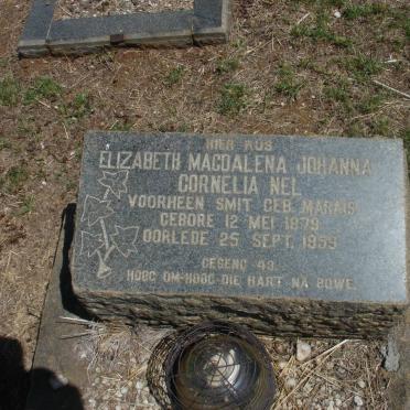 NEL Elizabeth Magdalena Johanna Cornelia formerly SMIT nee MARAIS 1879-1959