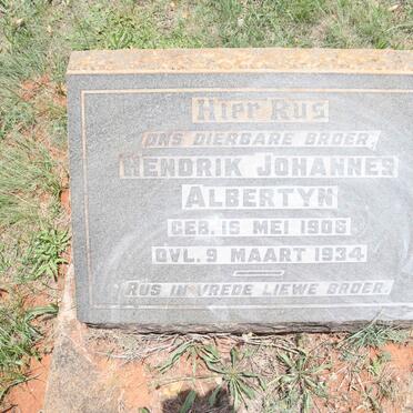 ALBERTYN Hendrik Johannes 1906-1934