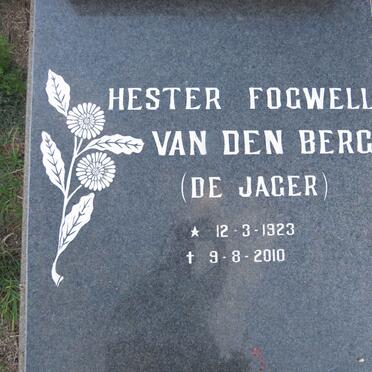 BERG Hester Fogwell, van den nee DE JAGER 1923-2010