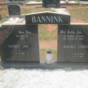 BANNINK Gerrit Jan 1940- &amp; Rachel Cornelia 1944-1992