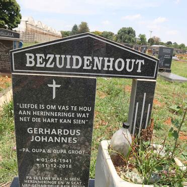 BEZUIDENHOUT Gerhardus Johannes 1941-2018