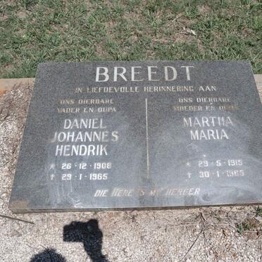 BREEDT Daniel Johannes Hendrik 1908-1965 & Martha Maria 1915-1965