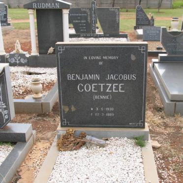 COETZEE Benjamin Jacobus 1930-1989