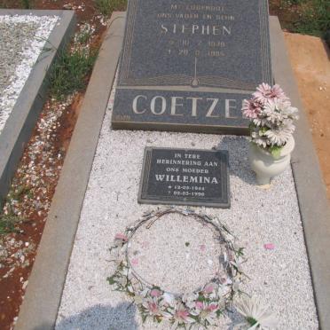 COETZEE Stephen 1939-1985 &amp; Wilhelmina 1944-1996