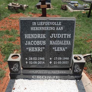 CRONJE Hendrik Jacobus 1946-2014 & Judith Magdalena 1946-2021