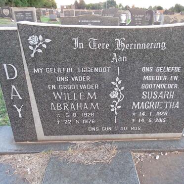 DAY Willem Abraham 1926-1976 & Susarh Magrietha 1925-2015