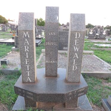 ERASMUS Marietta 1961-1986 :: ERASMUS Dewald 1984-1986