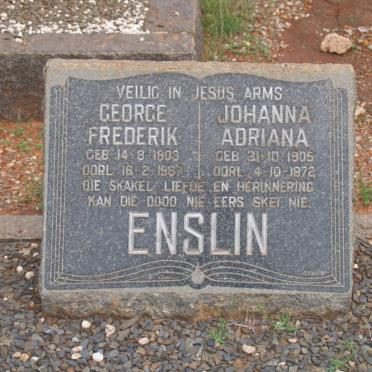 ENSLIN George Frederik 1903-1967 &amp; Johanna Adriana  1905-1972