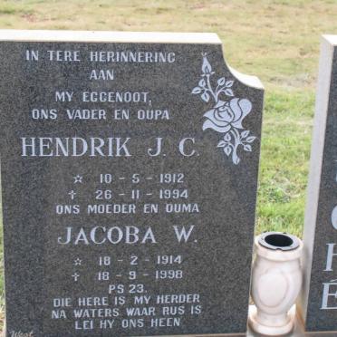 FOUCHE Hendrik J.C. 1912-1994 &amp; Jacoba W. 1914-1998