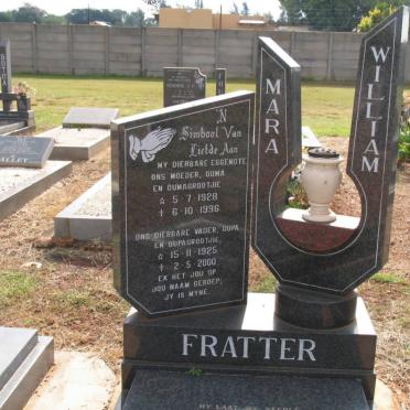 FRATTER William 1925-2000 &amp; Mara 1928-1996