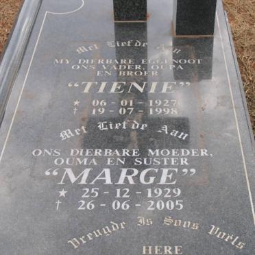 GOUWS Tienie 1927-1998 &amp; Marge 1929-2005