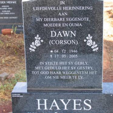 HAYES Dawn nee CORSON 1946-2005
