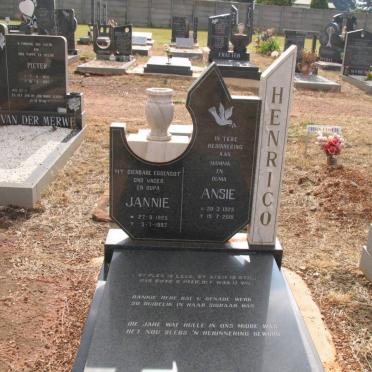 HENRICO Jannie 1925-1997 &amp; Ansie 1925-2001