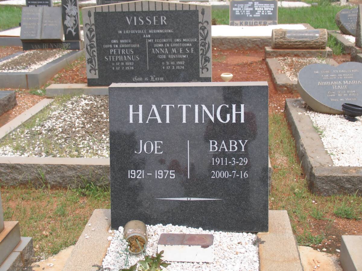 HATTINGH Joe 1921-1975 &amp; Baby 1911-2000