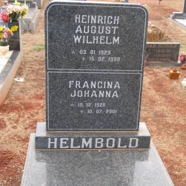 HELMBOLD Heinrich August Wilhelm 1929-1998 &amp; Francina Johanna 1928-2001