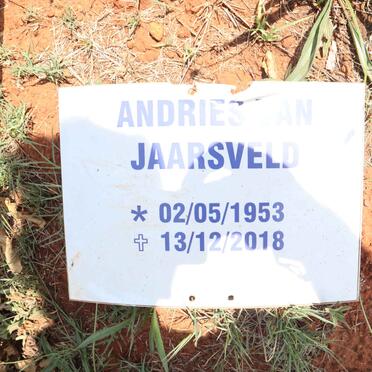 JAARSVELD Andries, van 1953-2018