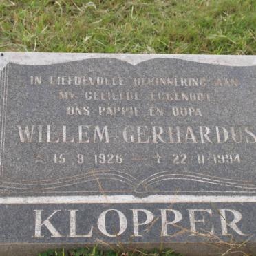 KLOPPER Willem Gerhardus 1926-1994
