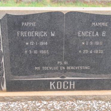 KOCH Frederick W. 1914-1965 &amp; Engela B. 1918-1970