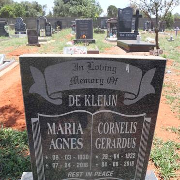 KLEIJN Cornelis Gerardus, de 1922-2016 & Maria Agnes 1930-2016