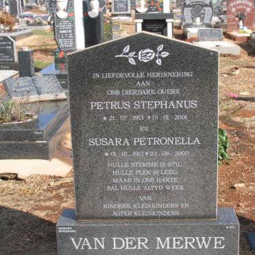 MERWE Susara Petronella, van der 1913-2000