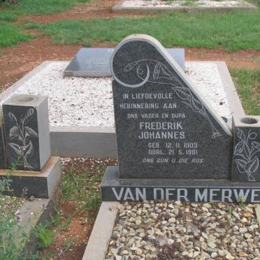 MERWE Frederik Johannes, van der 1903-1981