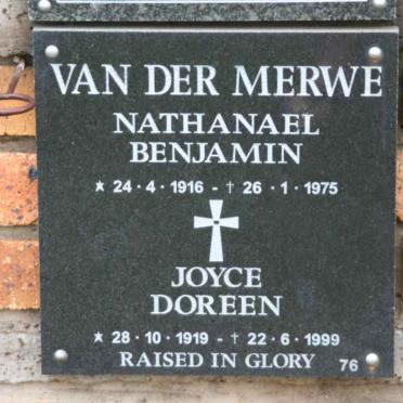 MERWE Nathanael Benjamin, van der 1916-1975 &amp; Joyce Doreen 1919-1999
