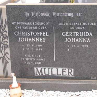 MULLER Christoffel Johannes 1919-1984 &amp; Gertruida Johanna 1929-