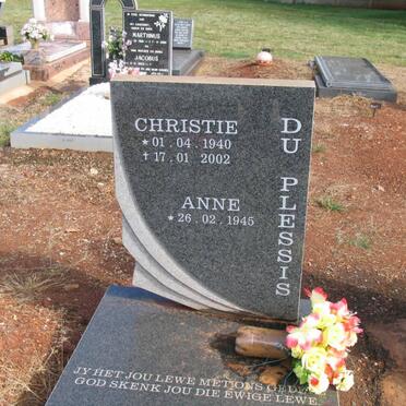 PLESSIS Christie, du 1940-2002 &amp; Anne 1945-