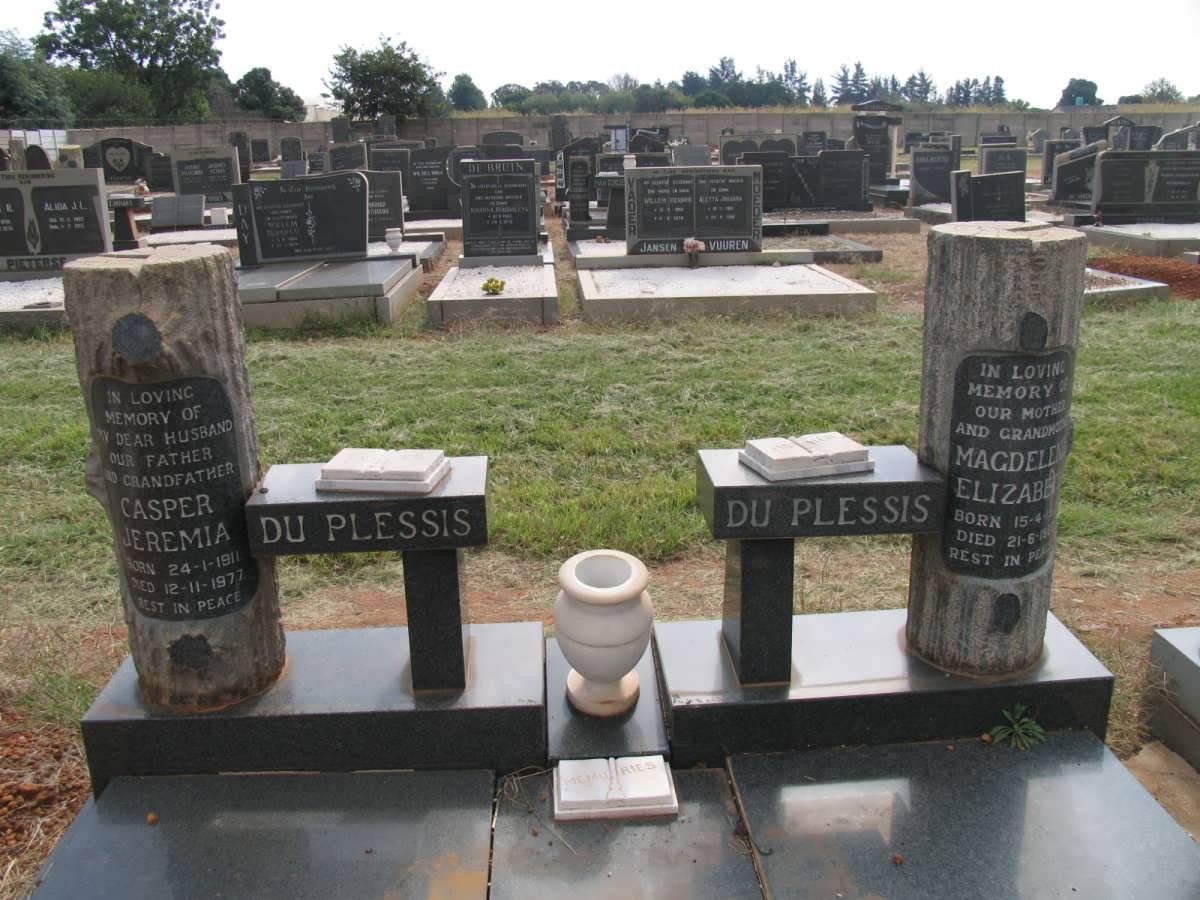 PLESSIS Casper Jeremia, du 1911-1977 &amp; Magdalena Elizabeth ?