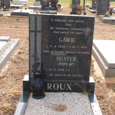 ROUX Gawie 1932-1997 &amp; Hester 1938-