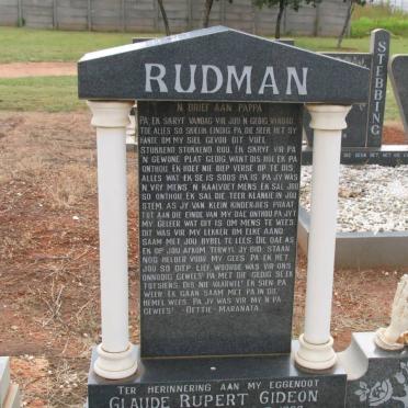 RUDMAN Glaude Rupert Gideon 1928-1988 